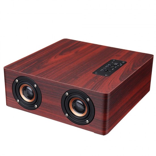 Wooden bluetooth 4.2 Wireless Speaker 4 Loudspeaker HiFi Wireless Music Player With TF AUXPort