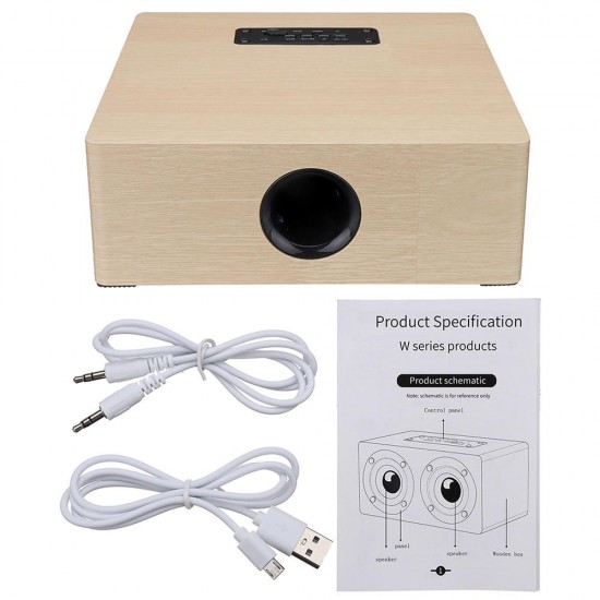 Wooden bluetooth 4.2 Wireless Speaker 4 Loudspeaker HiFi Wireless Music Player With TF AUXPort