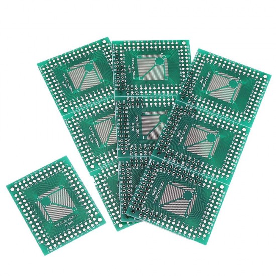 10PCS QFP/TQFP/FQFP/LQFP64 TQFP100 to DIP Adapter PCB 0.8/0.5mm Converter PCB Board DIP Pin Pitch Converter Socket