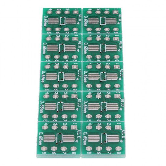 10PCS 0.65mm/1.27mm TSSOP8 SSOP8 SOP8 to DIP8 PCB SOP-8 SOP Transfer Board DIP Pin Board Pitch Adapter