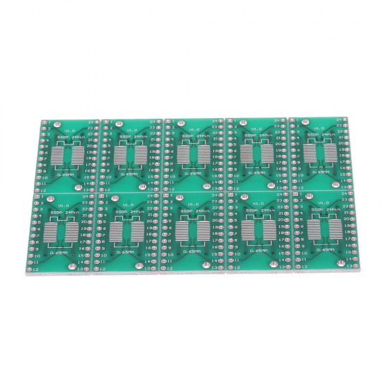 10PCS SOP24 SSOP24 TSSOP24 to DIP24 PCB Pinboard SMD To DIP Adapter 0.65mm/1.27mm to 2.54mm DIP Pin Pitch PCB Board Converter Socket