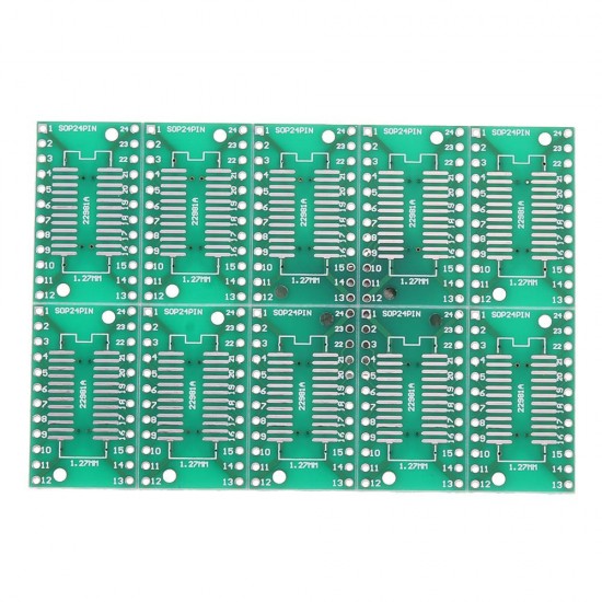 10PCS SOP24 SSOP24 TSSOP24 to DIP24 PCB Pinboard SMD To DIP Adapter 0.65mm/1.27mm to 2.54mm DIP Pin Pitch PCB Board Converter Socket