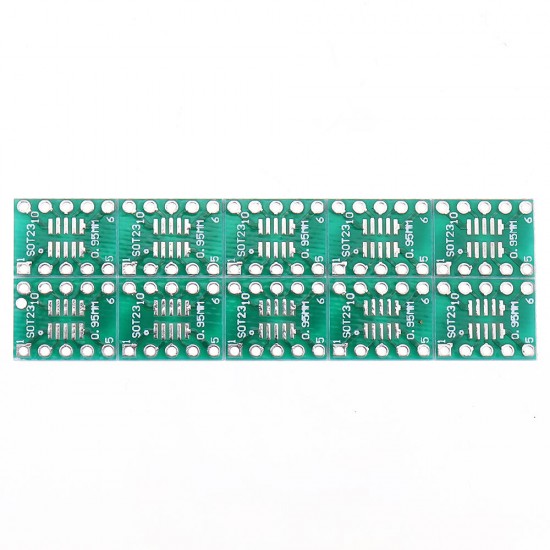 10PCS SOT23 SOP10 MSOP10 Umax SOP23 to DIP10 Pinboard SMD To DIP Adapter Plate 0.5mm/0.95mm to 2.54mm DIP Pin PCB Board Converter