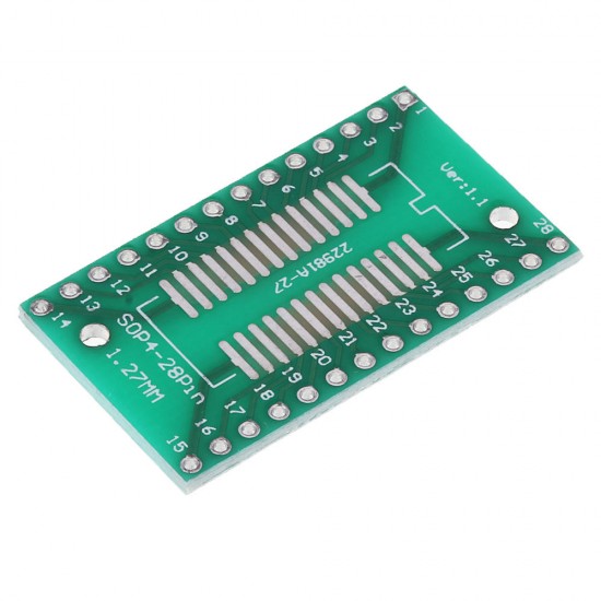 10PCS SSOP28 SOP28 TSSOP28 to DIP28 Adapter Converter PCB Board 0.65MM 1.27MM DIP Pin Pitch PCB Board Converter Socket