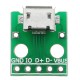 10pcs Micro USB To Dip Female Socket B Type Microphone 5P Patch To Dip With Soldering Adapter Board
