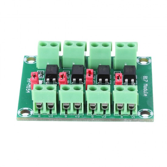 10pcs PC817 4 Channel Optocoupler Isolation Board Voltage Converter Adapter Module 3.6-30V Driver Photoelectric Isolated Module PC 817