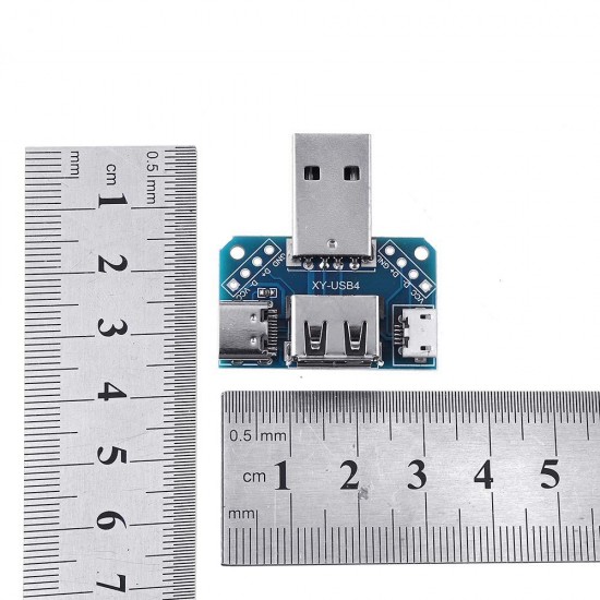 10pcs USB Adapter Board Male to Female Micro Type-C 4P 2.54mm USB4 Module Converter