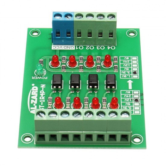 12V To 3.3V 4 Channel Optocoupler Isolation Board Isolated Module PLC Signal Level Voltage Converter Board 4Bit