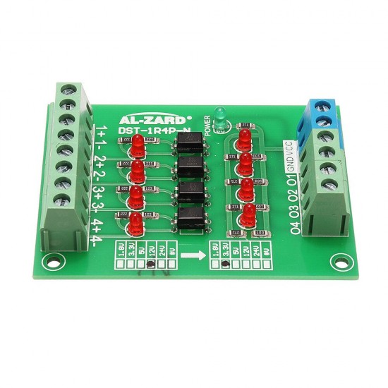 12V To 3.3V 4 Channel Optocoupler Isolation Board Isolated Module PLC Signal Level Voltage Converter Board 4Bit 12V To 3.3V 4 Channel Optocoupler Isolation Board Isolated Module PLC Signal Level Voltage Converter Board 4Bit