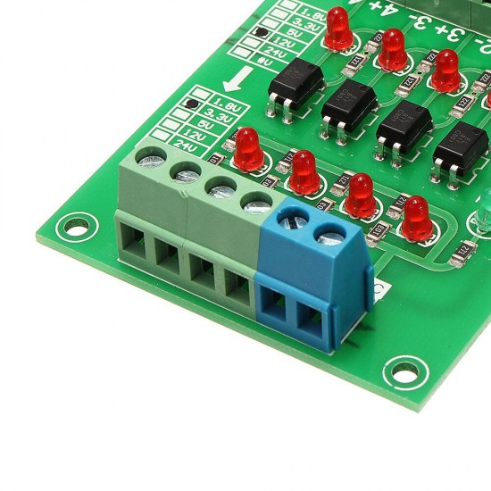 12V To 3.3V 4 Channel Optocoupler Isolation Board Isolated Module PLC Signal Level Voltage Converter Board 4Bit 12V To 3.3V 4 Channel Optocoupler Isolation Board Isolated Module PLC Signal Level Voltage Converter Board 4Bit