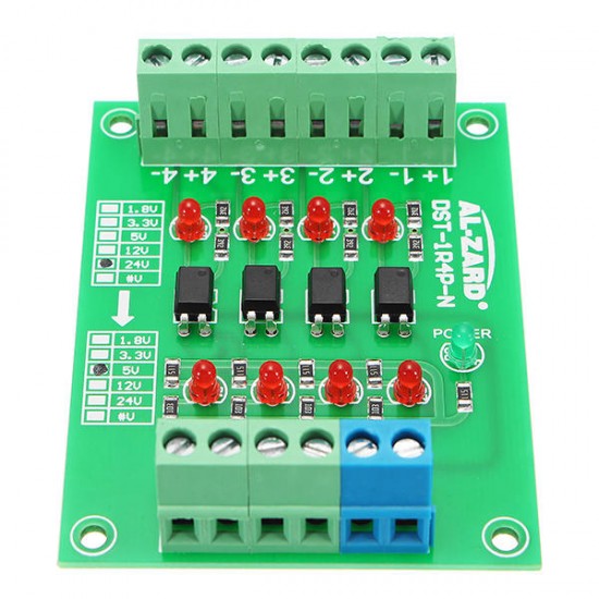 3Pcs 24V To 5V 4 Channel Optocoupler Isolation Board Isolated Module