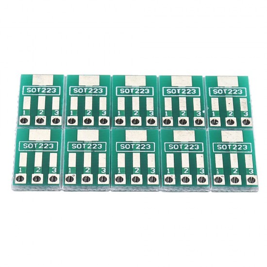 50pcs SOT89/SOT223 to SIP Patch Transfer Adapter Board SIP Pitch 2.54mm PCB Tin Plate