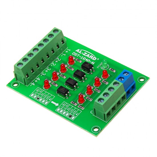 5V To 24V 4 Channel Optocoupler Isolation Board Isolated Module PLC Signal Level Voltage Converter Board 4Bit