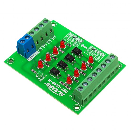 5pcs 24V To 12V 4 Channel Optocoupler Isolation Board Isolated Module PLC Signal Level Voltage Converter Board 4Bit