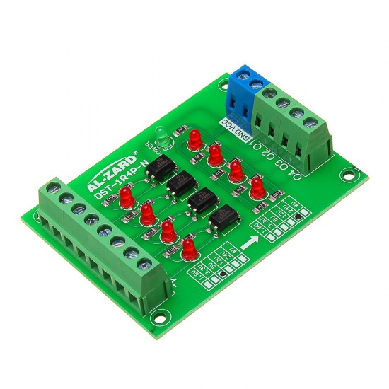 5pcs 5V To 24V 4 Channel Optocoupler Isolation Board Isolated Module PLC Signal Level Voltage Converter Board 4Bit