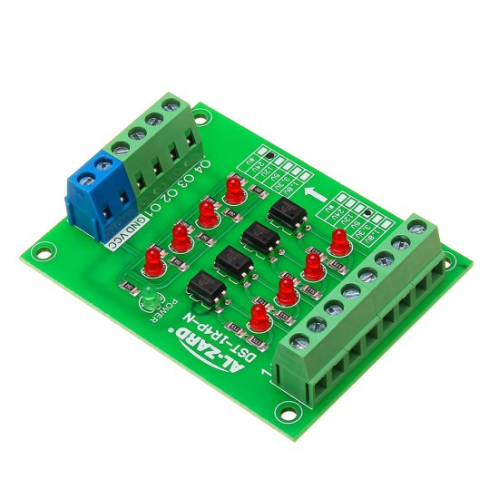 5pcs 5V To 24V 4 Channel Optocoupler Isolation Board Isolated Module PLC Signal Level Voltage Converter Board 4Bit