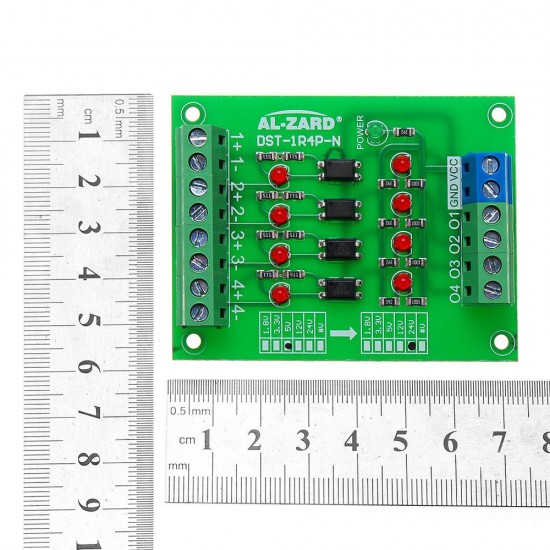 5pcs 5V To 24V 4 Channel Optocoupler Isolation Board Isolated Module PLC Signal Level Voltage Converter Board 4Bit