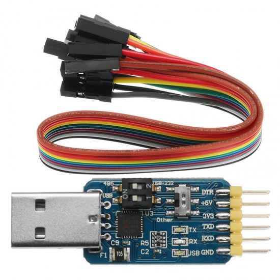 6 In 1 CP2102 USB To TTL 485 232 Converter 3.3V / 5V Compatible Six Multifunction Serial Module 6 In 1 CP2102 USB To TTL 485 232 Converter 3.3V / 5V Compatible Six Multifunction Serial Module