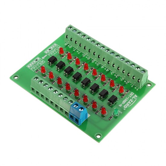 8 Channel 12V To 3.3V Optocoupler Isolation Module PLC Signal Level Voltage Conversion Board NPN Output DST-1R8P-N