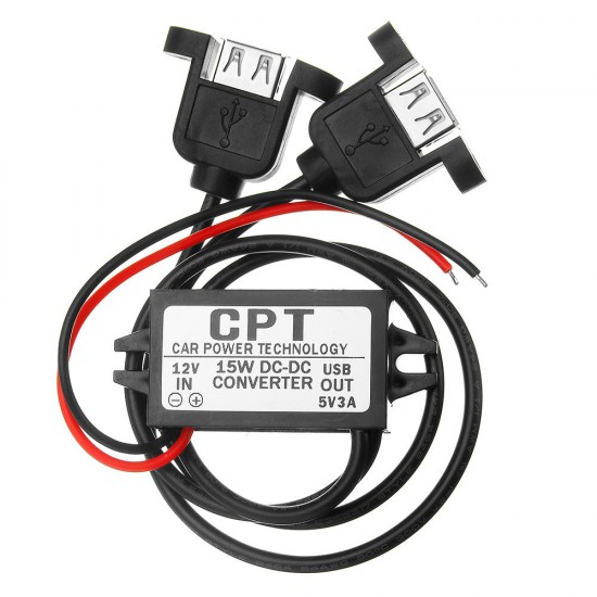 Double Dual 12V To 5V 3A 15W USB Output Power Adapter Double Dual 12V To 5V 3A 15W USB Output Power Adapter