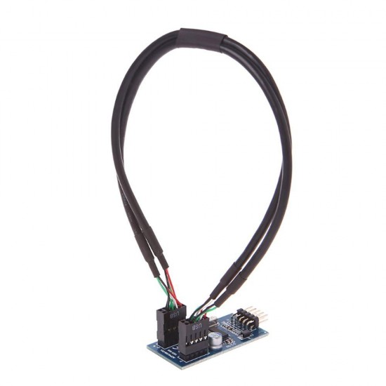 PC Case Internal 9 Pin USB 2.0 to Dual 9 Pin PCB Converter Double Chipset Enhanced Cable PC Case Internal 9 Pin USB 2.0 to Dual 9 Pin PCB Converter Double Chipset Enhanced Cable