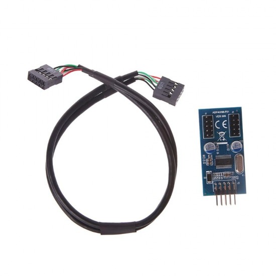 PC Case Internal 9 Pin USB 2.0 to Dual 9 Pin PCB Converter Double Chipset Enhanced Cable PC Case Internal 9 Pin USB 2.0 to Dual 9 Pin PCB Converter Double Chipset Enhanced Cable