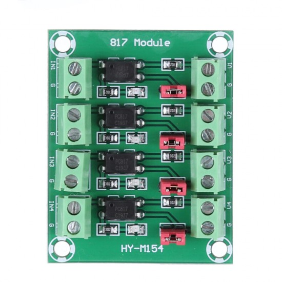 PC817 4 Channel Optocoupler Isolation Board Voltage Converter Adapter Module 3.6-30V Driver Photoelectric Isolated Module PC 817 PC817 4 Channel Optocoupler Isolation Board Voltage Converter Adapter Module 3.6-30V Driver Photoelectric Isolated Module PC 817