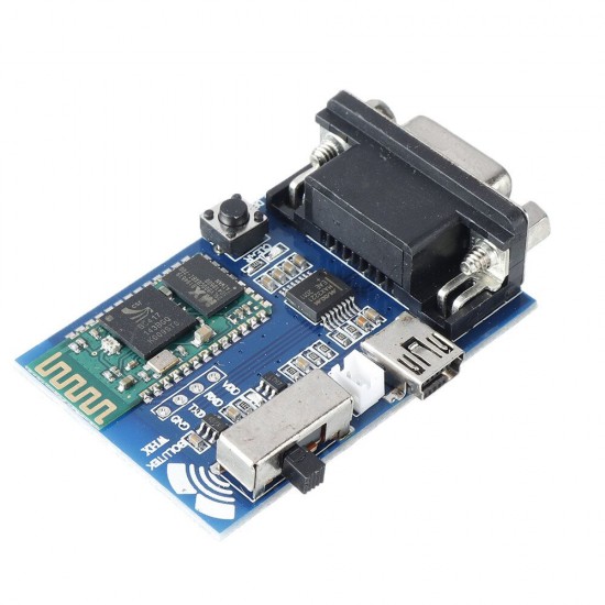 RS232 Bluetooth Serial Adapter Board Communication Master Slave 2 Modes Mini USB Bluetooth Serial Port Profile Module 5V