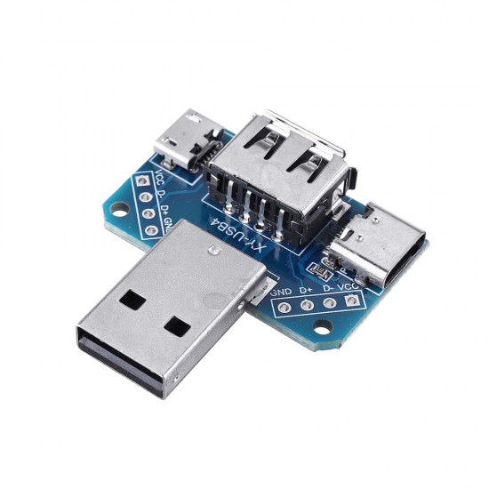 USB Adapter Board Male to Female Micro Type-C 4P 2.54mm USB4 Module Converter USB Adapter Board Male to Female Micro Type-C 4P 2.54mm USB4 Module Converter