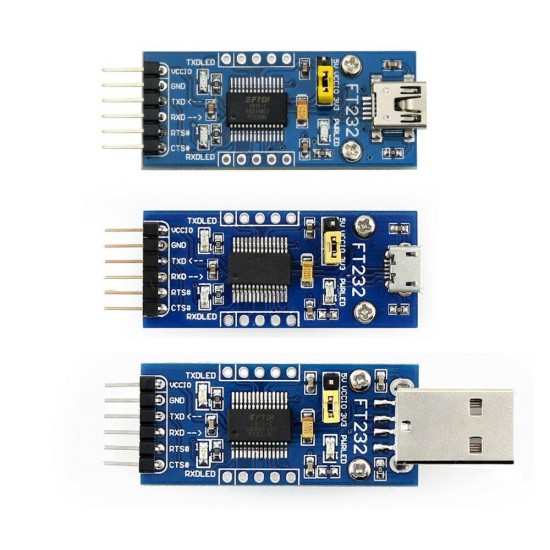 FT232 Module USB to Serial USB to TTL FT232RL Communication Module Mini/Micro/Type-A Port Flashing Board