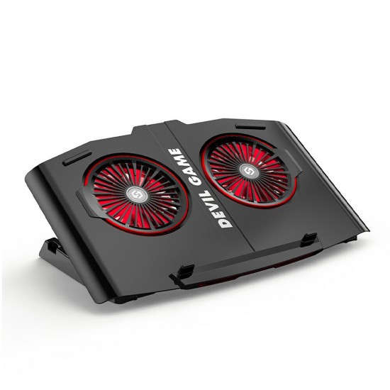 Gaming Laptop Cooler Radiator Cooling Stand Pad 2 Fans USB Adjustable Lifting Bracket Base for 17 Inch Notebook SH-009SR Gaming Laptop Cooler Radiator Cooling Stand Pad 2 Fans USB Adjustable Lifting Bracket Base for 17 Inch Notebook SH-009SR
