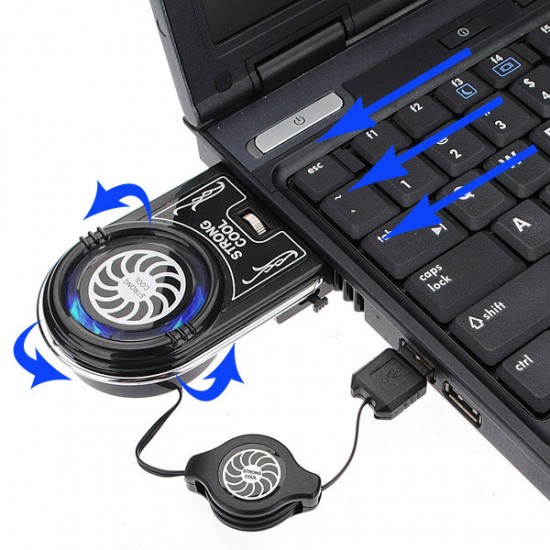 Mini Vacuum Blue LED USB Air Extracting Cooling Fan for Laptop