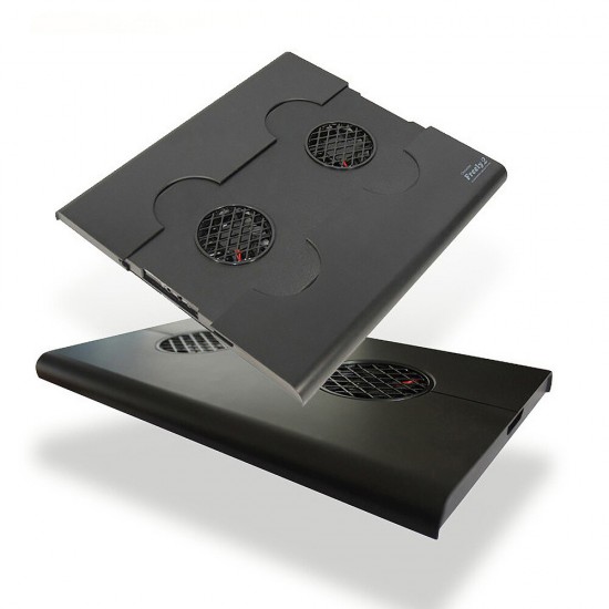 Pull Fan Notebook Laptop Cooler Heat Dink Laptop Stand Cooling Pad Cooling Stand with 2 Fans Radiator