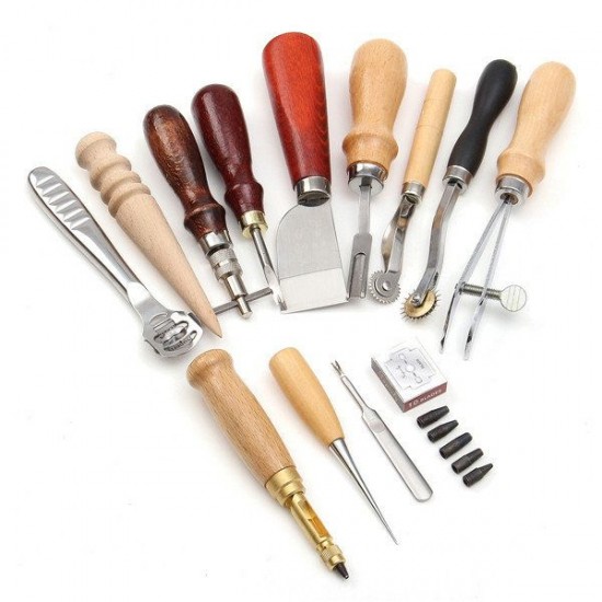 13pcs Leather Craft DIY Tool Hand Stitching Cutter Sewing Awl Tools Kit 13pcs Leather Craft DIY Tool Hand Stitching Cutter Sewing Awl Tools Kit