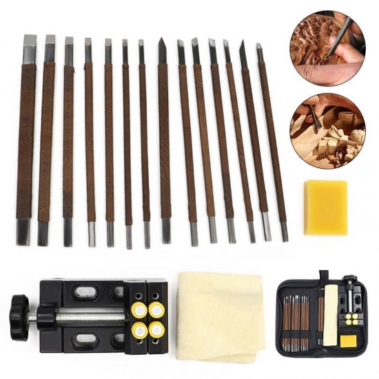 18PCS Wood Carving Tool Seal Engraving Cutter Stone Carving Craft Tools