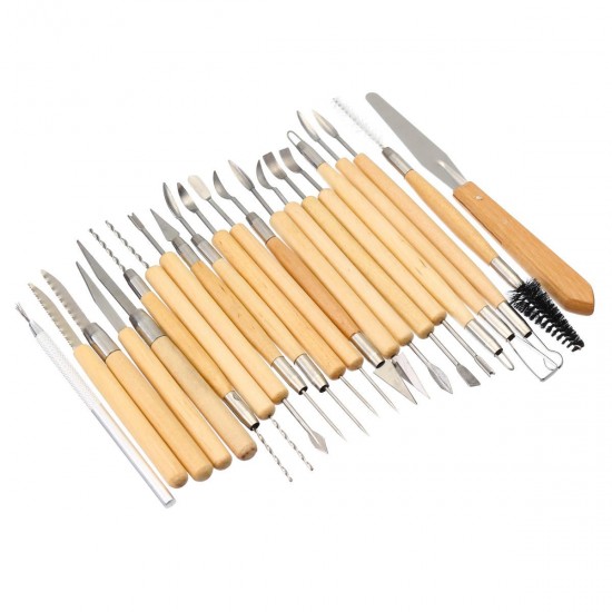 22Pcs Pottery Clay Tool Set Sculpting Polymer Modeling Art Carving DIY Kits 22Pcs Pottery Clay Tool Set Sculpting Polymer Modeling Art Carving DIY Kits