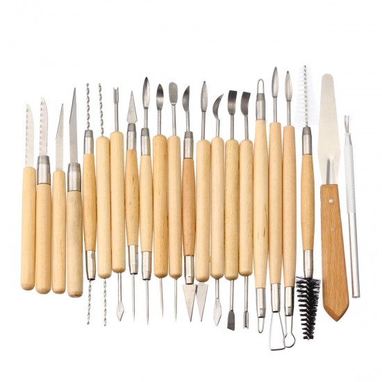 22Pcs Pottery Clay Tool Set Sculpting Polymer Modeling Art Carving DIY Kits 22Pcs Pottery Clay Tool Set Sculpting Polymer Modeling Art Carving DIY Kits