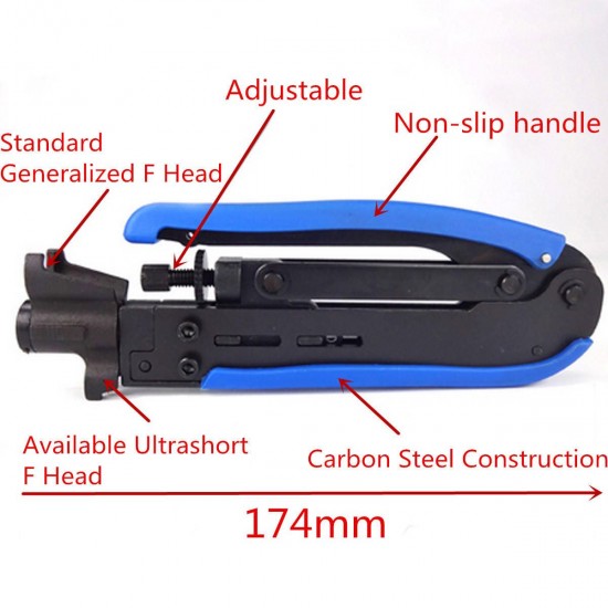 2Pcs Coax Coaxial Cable Crimper & Stripper Multi-Function Hand Operated Tools