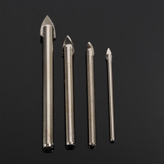 4pcs Mirror Ceramic Tile Glass Drill Bits Set Spear Head 4/6/8/10mm 4pcs Mirror Ceramic Tile Glass Drill Bits Set Spear Head 4/6/8/10mm