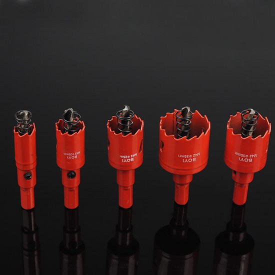 5Pcs 15-35mm High-speed Steel Tip Drill Bit Metal Wood Alloy Cutter Hole Saw