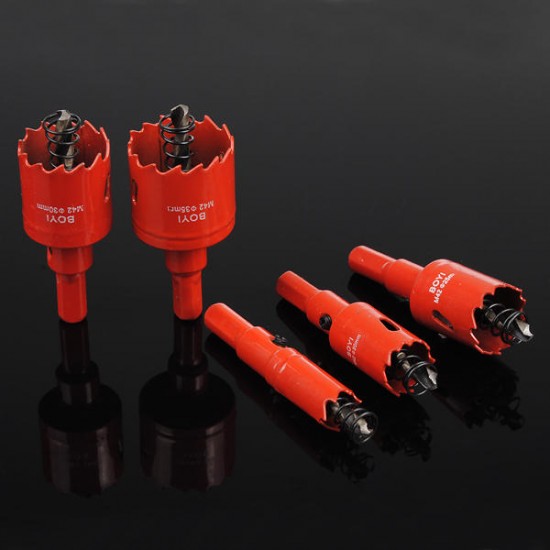 5Pcs 15-35mm High-speed Steel Tip Drill Bit Metal Wood Alloy Cutter Hole Saw