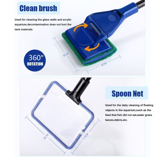 6 in1 Aquarium Fish Tank Cleaning Tool Kit Algae Vacuum Gravel Cleaner Brush Set 6 in1 Aquarium Fish Tank Cleaning Tool Kit Algae Vacuum Gravel Cleaner Brush Set