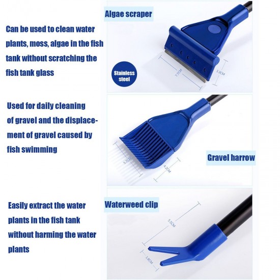 6 in1 Aquarium Fish Tank Cleaning Tool Kit Algae Vacuum Gravel Cleaner Brush Set 6 in1 Aquarium Fish Tank Cleaning Tool Kit Algae Vacuum Gravel Cleaner Brush Set