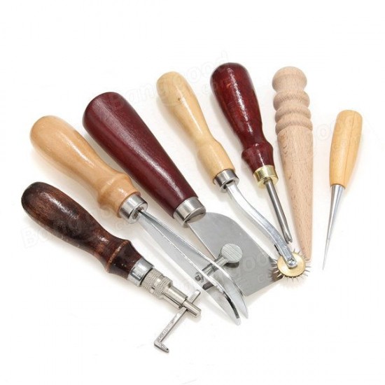 7pcs Leather Craft Tool Hand Cutter Stitching Sewing DIY Tools Kit