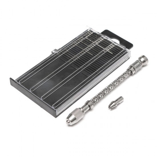 Alloy Steel Semi-automatic Hand Micro Drill With 20pcs 0.2-2mm Drill Bits Alloy Steel Semi-automatic Hand Micro Drill With 20pcs 0.2-2mm Drill Bits