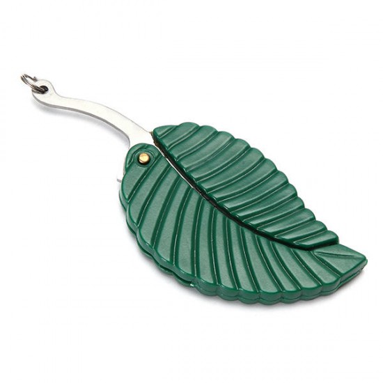 Folding Creative Mini Stainless Steel Leaf Shape Portable Keychain Gift Tools
