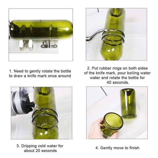 Glass Bottle Cutter Kit Make Glasses Bottles Cutter with Edge Sanding Paper