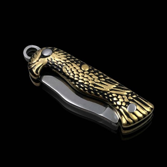 Mini Eagle Knifee Key Buckle Outdoor Portable Self Defensee Stainless Steel 63MM Multifunctional Foldable Camping Protection Knifee Tool