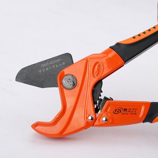 PVC Pipe Cutter 63mm Aluminum Alloy Body Ratchet Scissors Tube Cutter PVC/PU/PP/PE Hose Cutting Hand Tools