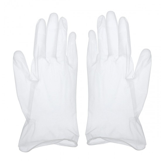 Disposable Gloves 100 PCS Clear Vinyl Gloves Powder Free Latex Free Non-Sterile Patient Exam PVC Gloves Food Safe Kitchen Household Cleaning Beauty Protect Gloves